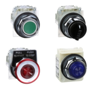 Pulsadores 30mm, selectores, pilotos luminosos