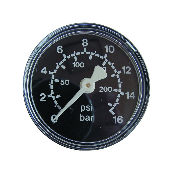 Manometer waagrecht ø40 (G1/8), Anzeigebereich 0 - 16 bar für Druckregler EWO airvision L