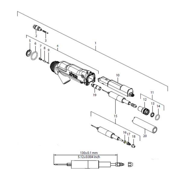 Wagner Piezas de repuesto para adaptador GA 5000EAC 2. Alojamiento de válvula AC completo