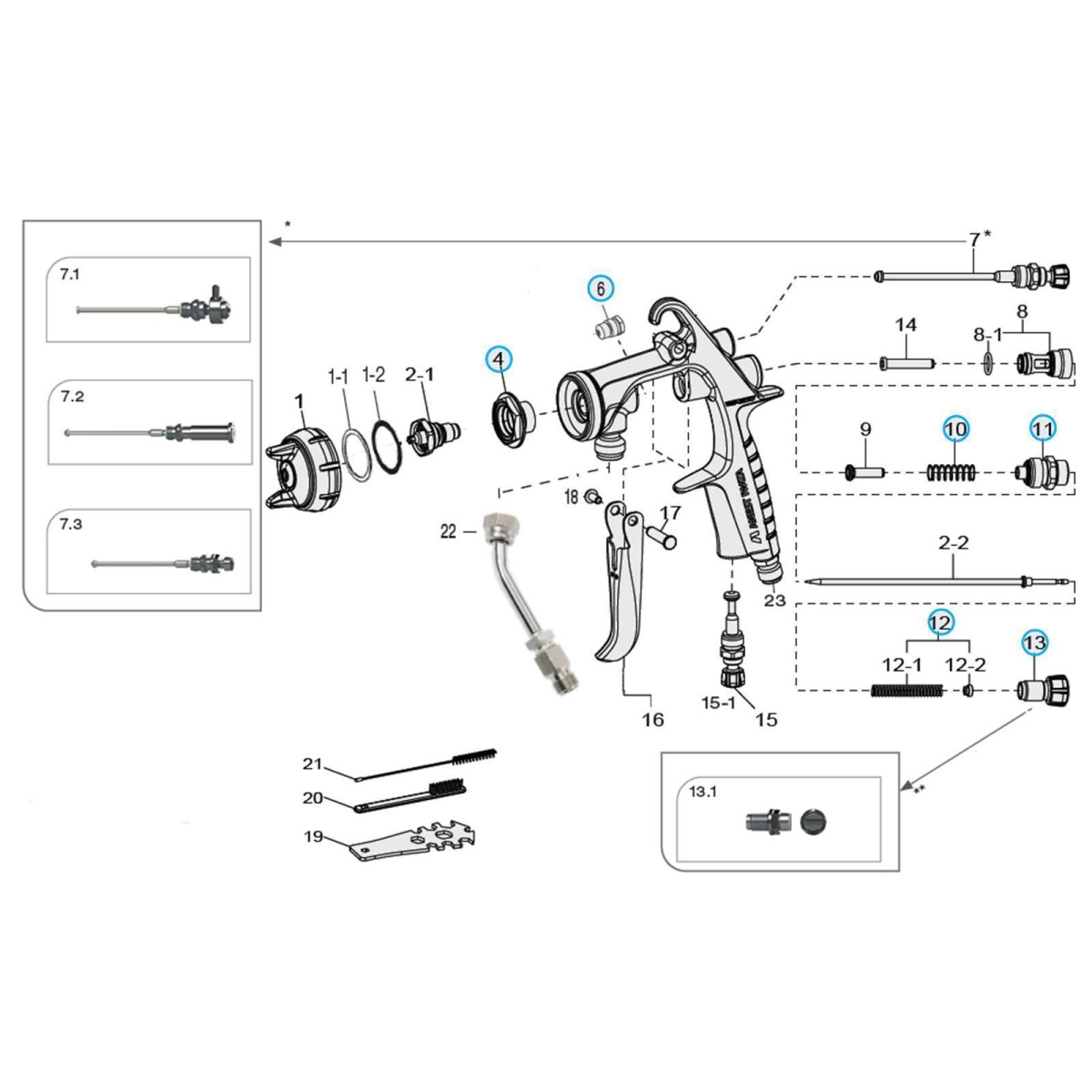 Iwata WS-200SP Ersatzteile