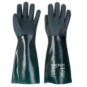 A845 - Double Dipped PVC Gauntlet 45cm Green