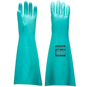 A813 - Extended Length Nitrile Gauntlet Green