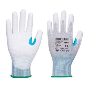 A699 - MR13 ESD PU Palm Glove (Pk12) Grey/White