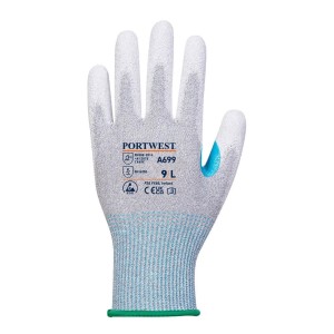 A699 - MR13 ESD PU Palm Glove (Pk12) Grey/White