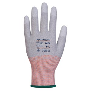 A696 - LR13 ESD PU Fingertip Cut Glove (Pk12) Grey/White