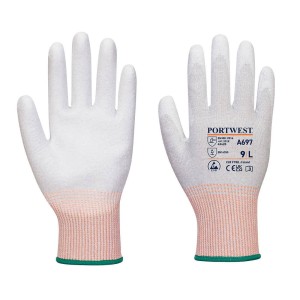 A697 - LR13 ESD PU Palm Glove (Pk12) Grey/White