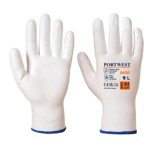 A620 - LR Cut PU Palm Glove White