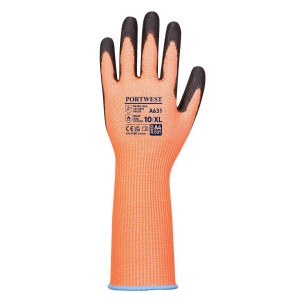 A631 - Vis-Tex Cut Glove Long Cuff Orange/Black