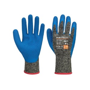 A611 - Aramid HR Cut Latex Glove Black/Blue