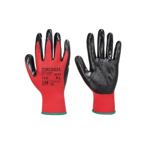 A319 - Flexo Grip Nitrile Glove (Retail Pack) Red/Black