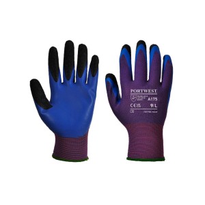 A175 - Duo-Flex Handschuh - Latex Lila/Blau