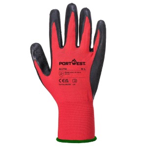 A174 - Flex Grip Latex Handschuh Rot/Schwarz-L