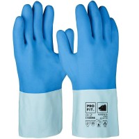 Gants de protection chimique en latex "Super Blue", bleu, rugueux
