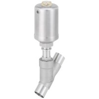 Type 2060 - Pneumatically operated 2/2-way angle seat valve with stainless steel actuator (339519)