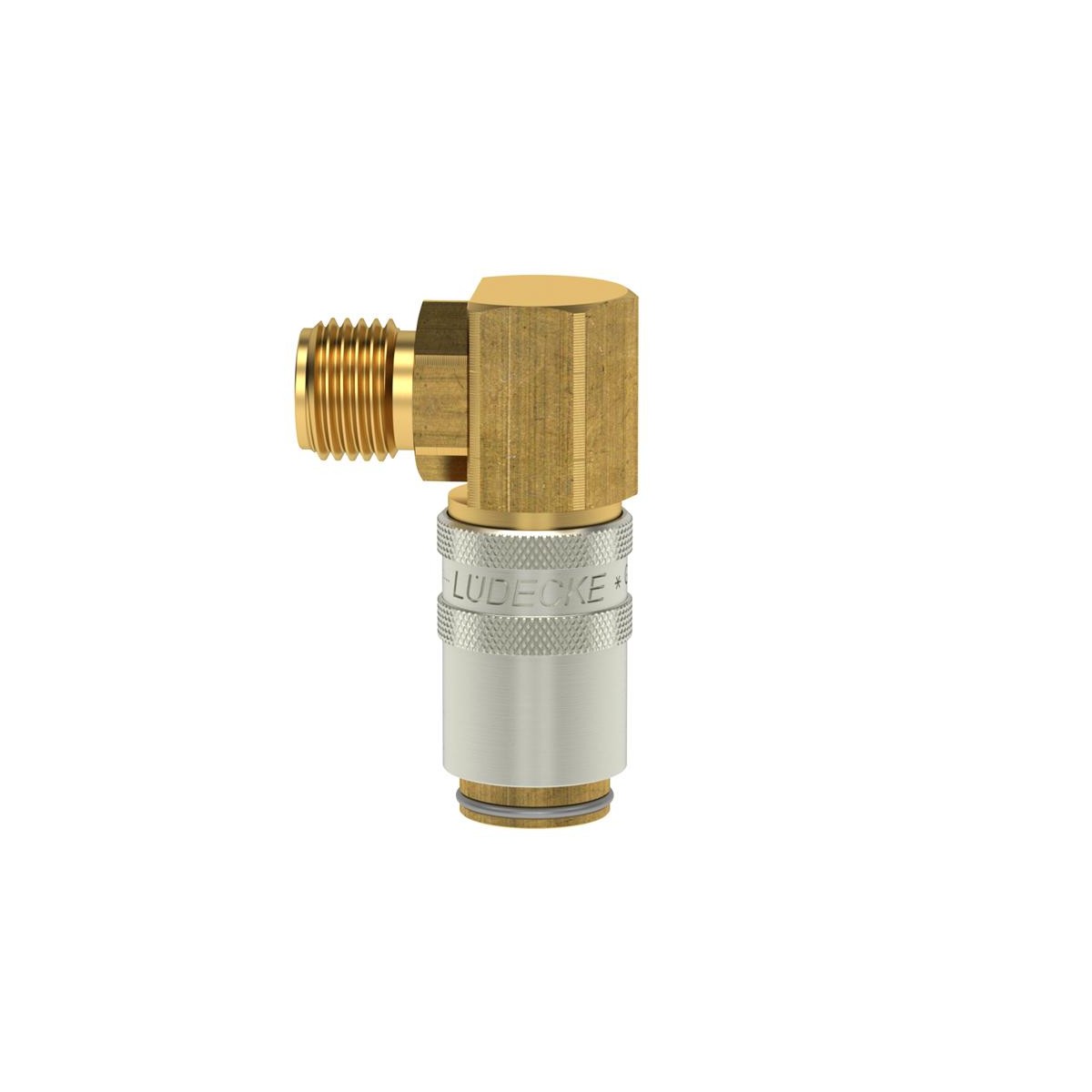 Raccordo Pneumatico Angolare 90° – Filettatura Interna G 1/2” Per Tubo Ø 12 Mm, Push-in IQS, 2 Pezzi, In Ottone E PA66