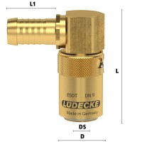 Luedecke ESDT 13 TL90AB - Série ESDT DN 9 - Raccords 