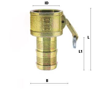 Luedecke MST 25 - Nut part with hose barb (full bore)
