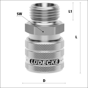 Luedecke ESER 38 AO - Series ESE DN 7.2 - Couplings with...