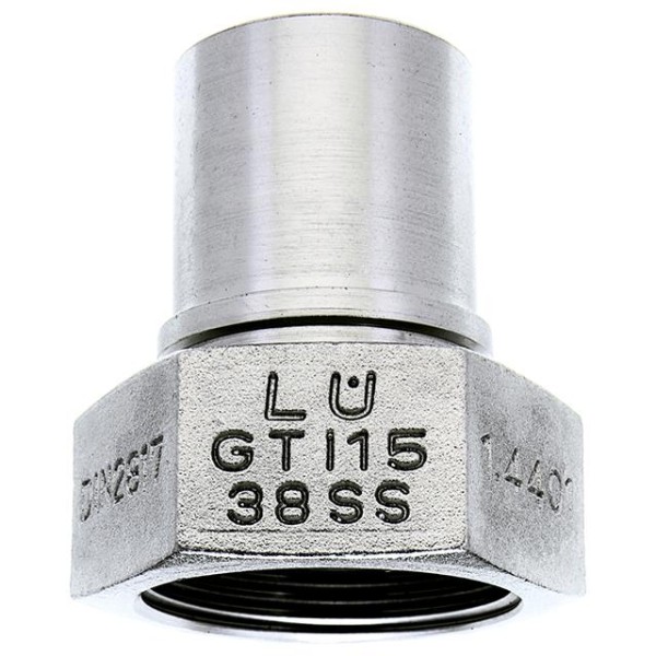 Lüdecke GTI 15-38 SS - Innengewinde-Schlauchstutzen (zweiteilige Verschraubung) für Klemmschaleneinband
