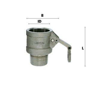 Luedecke 50-B-SS-BU - Nut parts with male thread (DIN EN 14 420-7 Form BF)