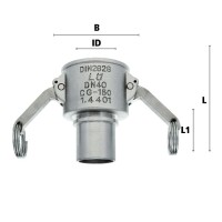 Luedecke 150-CG-SS-BU - Dadi con Portagomma per il bloccaggi