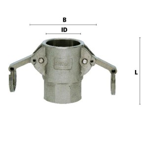 Lüdecke 100-D-SS-BU - Mutterteile mit Innengewinde und Innengewindedichtring (DIN EN 14 420-7 Form DF)