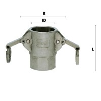 Lüdecke 300-D-SS-BU - Mutterteile mit Innengewinde und Innengewindedichtring (DIN EN 14 420-7 Form DF)