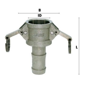 Luedecke 100-C-SS-BU - Nut parts with hose barb (MIL-C-27487)