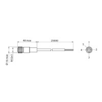 Cable de conexión Datasensing CD12M/0H-250A3 3