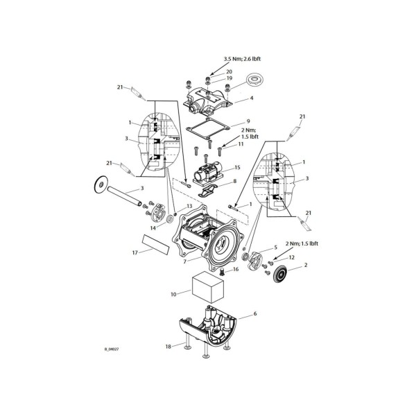 Pièces de rechange Wagner ZIP80 moteur 9. Joint de couvercle de pression