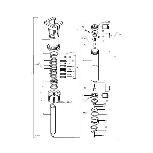 Spare parts Wagner EvoMotion 5 - 125  fluid section 5. Spring upper