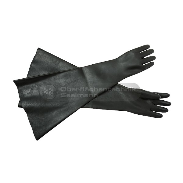 Sandblasting gloves, smooth, Latex 80 cm